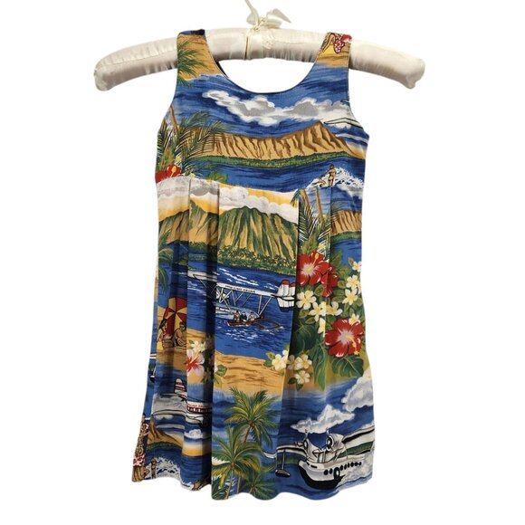 Vintage Reyn Spooner Girls Toddler 3T Dress Hawaiian Tropical Floral Beach Retro - Picture 1 of 8